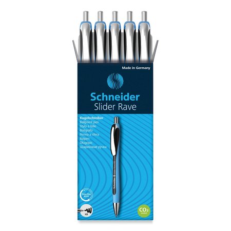 SCHNEIDER ELECTRIC Rave XB Ballpoint Pen, Retractable, Extra-Bold 1.4 mm, Black Ink, Blue/Black Barrel 132501